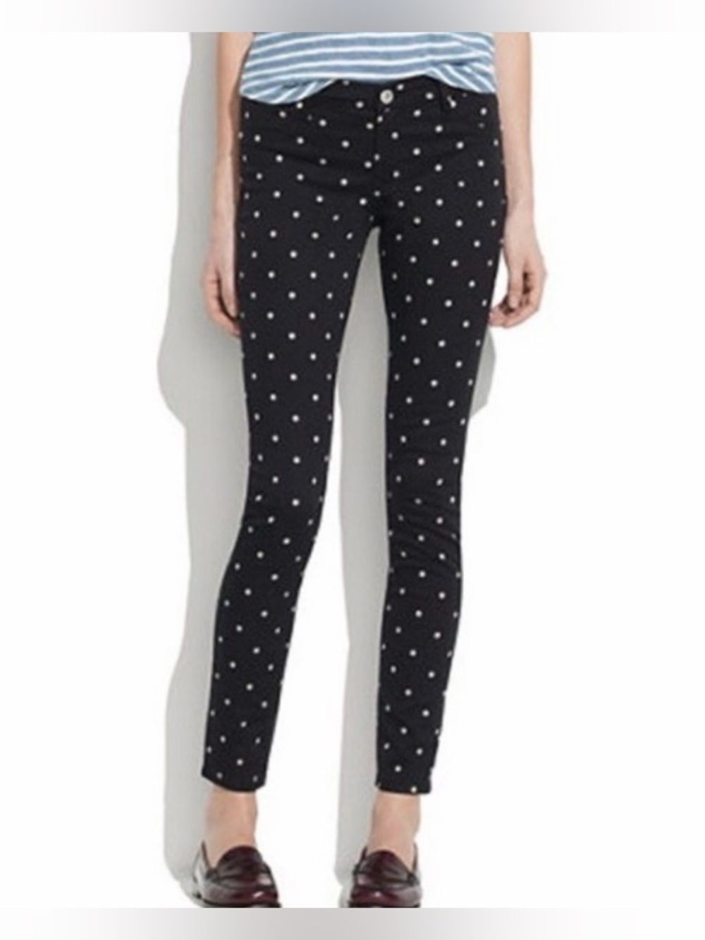 Blank NYC x Madewell Limited Edition Collab Polka Dot Black 27 Skinny Jeans $128